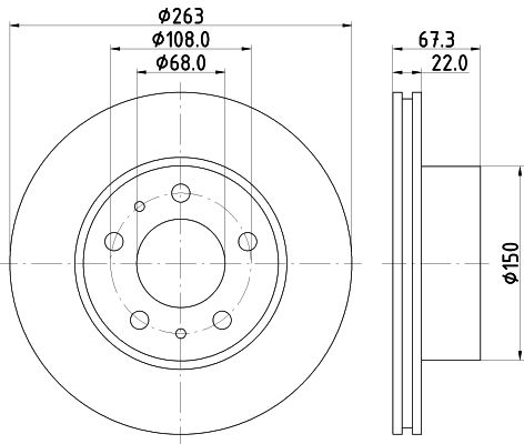 HELLA PAGID Jarrulevy 8DD 355 100-341